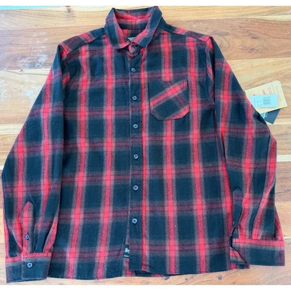 Brooklyn Cloth Mens Red Black Plaid Shacket Overshirt BLMD722F Small NWT